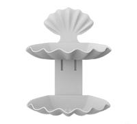 Zeroupshop Portasapone a doppio strato Shell | Organizer da bagno da parete senza foratura con ventilazione, elastici per capelli, gioielli, scaffale portaoggetti in