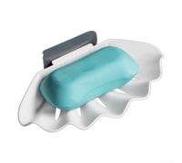 Zeroupshop Portasapone a doppio strato Shell | Organizer da bagno da parete senza foratura con ventilazione, elastici per capelli, gioielli, scaffale portaoggetti in
