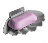 Zeroupshop Portasapone a doppio strato Shell | Organizer da bagno da parete senza foratura con ventilazione, elastici per capelli, gioielli, scaffale portaoggetti in
