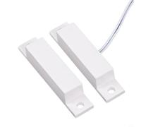 Zeroupshop Rilevatore magnetico per porta cablata, in ABS per montaggio su superficie, interruttore Reed per sicurezza domestica, garage, negozi e supermercati, bianco o marrone, 6,4 x 1,28 x 1,28 cm