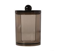 Zeroupshop Scatola portaoggetti compatta nera per tamponi di cotone e tamponi, trasparente per porta Q-Tip, organizer rotondo per uso domestico o in viaggio, 14 x 10 x 7 cm, confezione da 2
