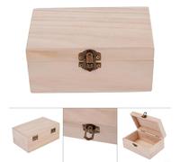 Zeroupshop Scatola portaoggetti in legno con coperchio incernierato e chiusura robusta, in legno di paulonia tinta unita, quadrata, per ricordi, matrimoni, vigilia di Natale, personalizzabile con (M)