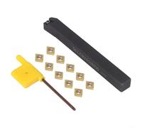 Zeroupshop SCLCR1010H06 Supporto per utensili per tornio, con inserti in carburo CCMT060204, per acciaio inossidabile e ghisa, kit barra di alesatura esterna in lega