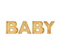 zeroupshop Set 4 Vassoi 23cm Design Baby per Dolci Set 4 Vassoi 23cm Design | Forma lettere baby, bordo liscio, per ideale per dolci, frutta, feste a , 23x23cm