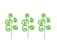 Zeroupshop Set di 3 decorazioni natalizie a forma di vite pelosa con campane, stravaganti ornamenti per albero di Natale, per interni, 40 cm, verde