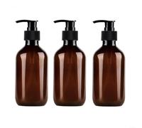 Zeroupshop Set di 3 dispenser di sapone da 300 ml, bottiglia in plastica a pompa manuale per lozioni, shampoo, oli essenziali, design a bocca larga per bagno, organizzazione del bancone della cucina
