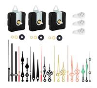 Zeroupshop Set di 3 movimenti per orologio al quarzo, alimentato a batteria, con 7 stili di lancette per sostituire le parti rotte dell'orologio da parete o personalizzare orologi in casa o in ufficio