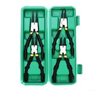 Zeroupshop Set di 4 pinze per anelli elastici, dritte e piegate per pinze ad anello a scatto, con impugnature morbide per la rimozione interna esterna dell'anello di fissaggio