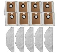 Zeroupshop Set di 8 sacchetti e 5 panni per mocio, per robot aspirapolvere Tapo RV30 MAX Plus e RV20 MAX Plus, panno in microfibra senza intasamento per la pulizia di parti igieniche per la cura del