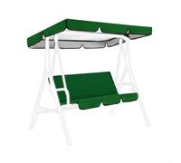 Zeroupshop Set di ricambio per dondolo da giardino, in tessuto Oxford 190T, copertura superiore con federa per cuscino, resistente alle intemperie, per panca a dondolo a 3 posti (verde scuro)