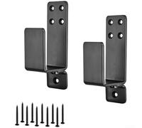 Zeroupshop Staffa di sicurezza per porta resistente, barra di sicurezza in acciaio da 4 mm per legname 2 x 4, a forma di U, per porte esterne, garage, capannoni, nero, confezione da 2 (nero)