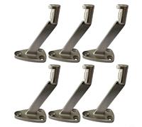 Zeroupshop Staffe da parete in lega di alluminio per corrimano per scale, resistenti alla ruggine, preforate, confezione da 6 per uso interno ed esterno (A)