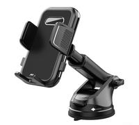 Zeroupshop Supporto a ventosa per auto, con collo d'oca regolabile, supporto girevole a 360° per cruscotto Samsung, presa forte, morsetto in silicone antiscivolo, per una guida sicura, nero
