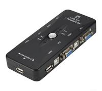 Zeroupshop Switch KVM VGA a 4 porte, selettore manuale USB 2.0 per 4 computer con 1 tastiera e mouse, supporta 1920 x 1080 Full HD, design compatto per PC desktop e ufficio (4)