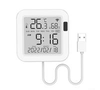 Zeroupshop Termoigrometro intelligente con WiFi e controllo intelligente dell'app, sensore di temperatura interna e umidità per Alexa e AssistantAccuracy monitor del clima della stanza, bianco