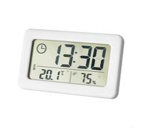 Zeroupshop Termometro digitale igrometro per interni, display LCD, misuratore di temperatura e umidità massima minima record C F interruttore per ufficio, camera da letto, bagno, serra (bianco)
