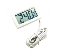 Zeroupshop Termometro digitale LCD con sonda impermeabile e cavo da 1 m, alta precisione ± 1 °C, per acquario, auto, barca, uso interno ed esterno, materiale ABS, design compatto (bianco)