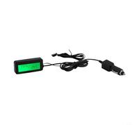 Zeroupshop Termometro digitale LCD per auto, 12 V, per interni ed esterni, con sensore esterno, display retroilluminato blu per il monitoraggio del cruscotto del veicolo, nero (verde)
