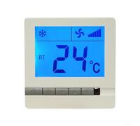 Zeroupshop Termostato LCD non programmabile per ventilconvettori con telecomando, sensore di temperatura ad alta precisione, interruttore di riscaldamento e raffreddamento, ingranaggio del vento a 3