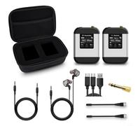 Zeroupshop UHF Wireless In-Ear System con 20 canali Auto-Pairing 110DB Gamma dinamica 30-50 m Trasmissione per Band Prove Studio Live Performance Argento (1 a 1)