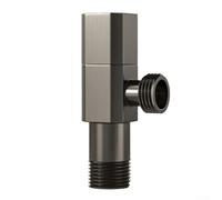Zeroupshop Valvola ad angolo in ottone G1/2, valvola a globo con adattatore, per cucina o bagno, finitura in rame massiccio per il controllo dell'approvvigionamento di acqua calda e fredda (grigio)