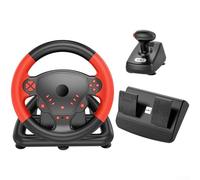 Zeroupshop Volante da corsa wireless per PS4 PC per Android per Smart TV per iOS - Volante da gioco con pedali e cambio, design ergonomico in ABS, dimensioni compatte 27 x 29 x 28 cm per Sim Racing