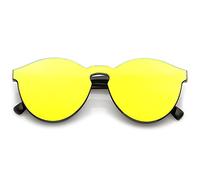 zeroUV Occhiali da sole da donna One Piece Pc Lens senza montatura ultra audace specchio colorato mono blocco 60 millimetri, giallo, giallo a specchio, taglia unica