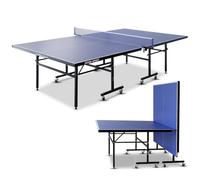ZERRO Tavolo Ping Pong Pieghevole Interno, MDP spesso 15 mm, 274 * 152.5 * 76cm, Dimensioni Standard Internazionali, con Rete, Blu