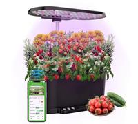 Zertylre Sistema di coltivazione idroponica WiFi, 15 manicotti Smart Herb Garden Kit per interni, giardino interno con luce LED da 36 W, serbatoio dell'acqua da 5,5 l, sistema di pompaggio, timer