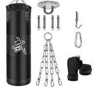 ZERUIDM Set di sacchi da boxe da appendere, non riempiti, pesanti sacco boxe per adulti e bambini, set da boxe con fasce per le mani, ganci per sacco da boxe, per MMA, Muay Thai, Karate, Taekwondo
