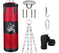 ZERUIDM Set di Sacchi da Boxe Heavy Duty Sacchi da Punching NON IMBOTTITI, Sacco da Boxe Sospeso per Adulti e Bambini, Sacco da Punching con Bende da Boxe Gancio da Soffitto Catena, per Kickboxing