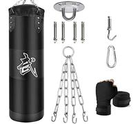 ZERUIDM Set di Sacchi da Boxe Heavy Duty Sacchi da Punching NON RIEMPITI, Sacco da Boxe Sospeso per Adulti e Bambini, Sacco da Punching con Bende da Boxe Gancio da Soffitto Catena, per Kickboxing Arti