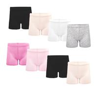 ZERULETS Vestito corto di sicurezza per bambine, traspirante, confezione da 8 pezzi, pantaloncini da ciclismo per bambini da 2 a 10 anni - 100 110 120 130 140, 8 paia, 4-6 Anni