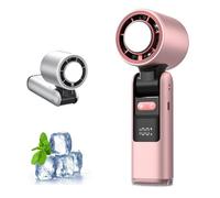 zeryor Mini ventilatore portatile a turbina regolabile a 100 velocità, ricaricabile, pieghevole, quadrato, con display a LED, per viaggi, ufficio, campeggio, casa, ideale per donne e uomini, colore