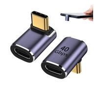 Zescyha 2 Pezzi Adattatore USB C 90 Gradi, Connettore USB C Maschio a Femmina, Adattatore Ad Angolo Retto, Connettore Angolo Retto per Steam Deck, Switch, Laptop, Tablet, Telefono e Altri Dispositivi