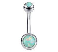 ZeSen Jewelry 14G 316L acciaio chirurgico per ombelico, anelli con, opale piercing ombelico, curvo, corpo, piercing per piercing da donna, Acciaio inossidabile