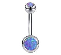 ZeSen Jewelry 14g Anelli di Ombelico di Fuoco Opale 316l Acciaio Chirurgico Pancia Ombelico Anello Gioielli Body Piercing (Lavanda)