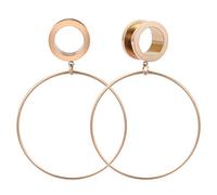 ZeSen Jewelry 6g-3/4 Ear Tunnels Oro Rosa Piercing Orecchio Argento Dilatatori Orecchio Acciaio Inossidabile 316L Expander Barella Penzolare