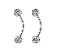 ZeSen Jewelry Anello Sopracciglio Sfera di Cristallo 16g Piccolo 4 Millimetri Curvo Barbell Helix Daith cartilagine Rook penetrante Chiaro