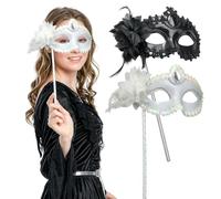 ZesGlyxyr Maschera Carnevale Nera, Maschere Veneziana, Il design semplice la rende perfetta per il Carnevale, Halloween, le feste e molte altre ricorrenze - 2 pezzi