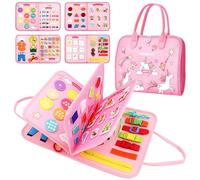 ZesGlyxyr Montessori Busy Board di Feltro, Libro Montessori Interattivo, Feltro Quiet Book, Quiet Book Activity Board Giocattolo, Giochi Educativi per Bambini Motricità Fine