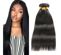 Zeslaerr 1B Natural Black Color Capelli naturali Bundles Human Hair Extensions Grade Unprocessed Capelli umani vergini Straight Bundles For Women 24 24 24 Inch