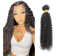 Zeslaerr 30 Inch Curly Human Hair Bundles Sew in Bundles Human Hair Extension Capelli Hair Natural Black Unprocessed Virgin Extension Capelli Veri Minimal Smell Low Tangle For Women 1 Bundle