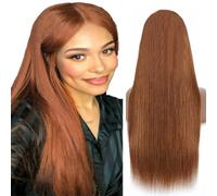 Zeslaerr # 30 Parrucca per capelli umani castano chiaro 5x5 trasparente pizzo frontale capelli umani senza colla 100% non trasformati vergine pizzo frontale parrucche dritte per le donne 22 pollici