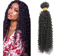 Zeslaerr 34 Inch Curly Human Hair Bundles Sew in Bundles Human Hair Extension Capelli Hair Natural Black Unprocessed Virgin Extension Capelli Veri Minimal Smell Low Tangle For Women 1 Bundle