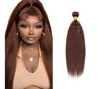 Zeslaerr #4 Cioccolato Marrone Bundles Human Hair Yaki Straight Weave 1 Bundle 100 g 100% non trattati Glueless Virgin Double Trama Extension di capelli umani 32 pollici