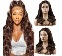 Zeslaerr # 4 Marrone Cioccolato 5x5 HD Pizzo Frontale Parrucca Dei Capelli Umani 100% Non Trattati Parrucche Vergini Per Le Donne Onda Del Corpo Minimo Spargimenti 150% Densità Glueless Capelli Umani