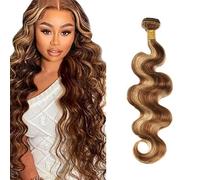 Zeslaerr Extension di capelli umani ondulati a doppia trama, 66 cm, p4/27, colore biondo chiaro, 100% densità 100% non trattati vergini a doppia trama