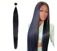 Zeslaerr Fasci di capelli umani 1B colore naturale tessere fasci di capelli per le donne non trattati senza colla trama di capelli umani lisci minimi spargimento di capelli del bambino 1 fascio 100 g