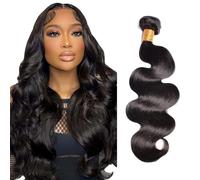 Zeslaerr Fasci di capelli umani ondulati 100% non trattati senza colla #1B colore nero naturale estensione dei capelli umani perdita minima 1 fascio 100 g 45,7 cm